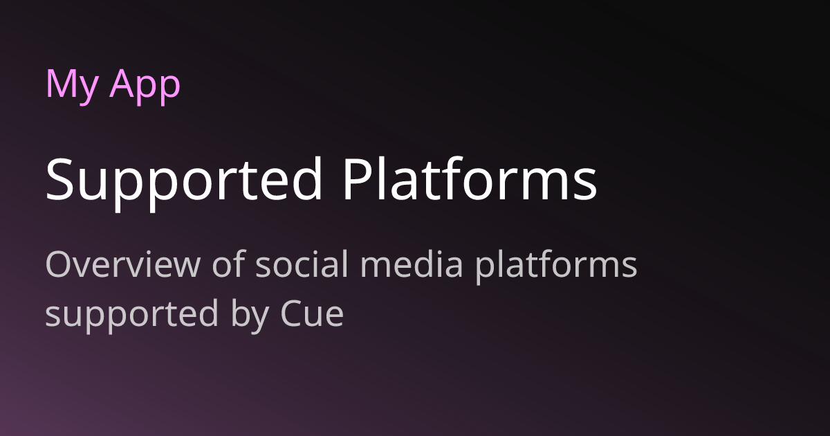 Supported Platforms